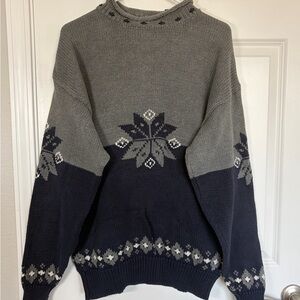 GAP Rolled Neck Two-Tone Grey & Navy Sweater